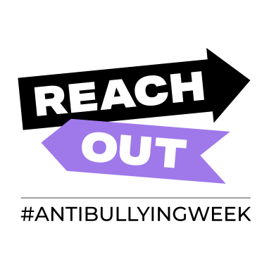 The 'Reach Out' logo with hashtag #AntiBullyingWeek