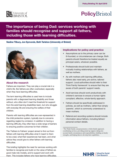 Importance of being dad policy brief front cover
