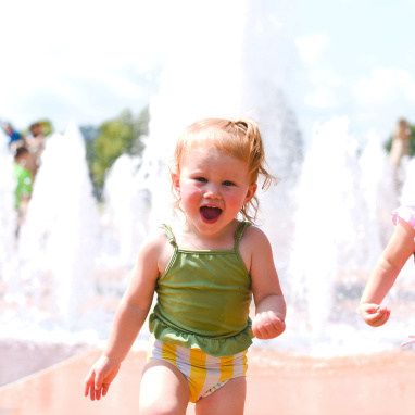 Young child running