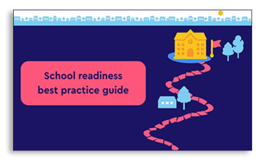 School readiness graphic with school building