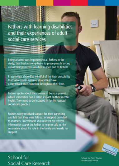 Front cover of briefing on fathers with learning disabilities