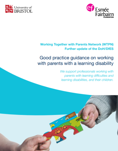 Front cover of Working Together with Parents guidance on working with parents with a learning disability