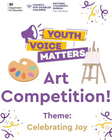 Infographic advertising Youth Voice Matters art competition