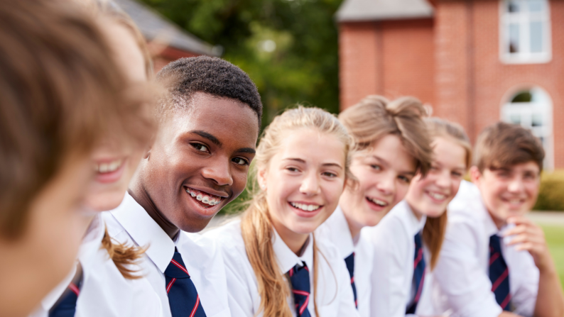 Six teenage schoolchildren