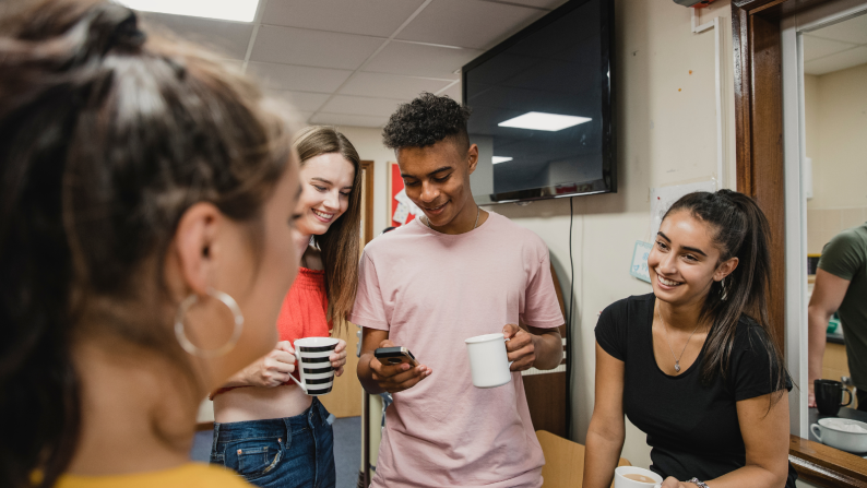 Group of teenagers laughing