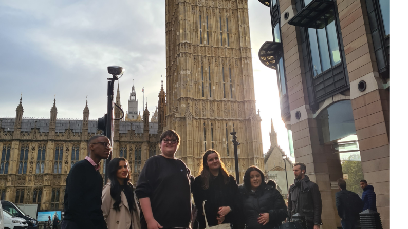 NCB's young experts by experience outside of parliament during the APPGC