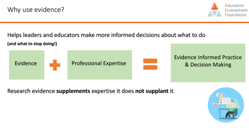 EEF slide from Stronger Practice Hubs Learning and Dissemination Event