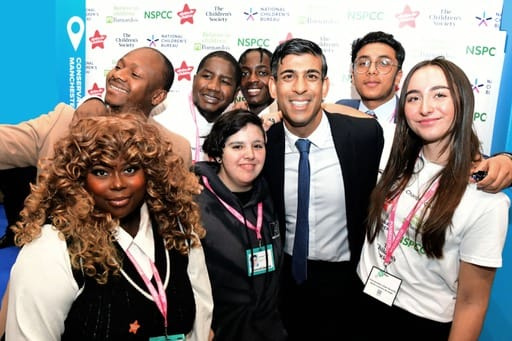 Rishi Sunak, Prime Minister, with young people at the Conservative Party Conference