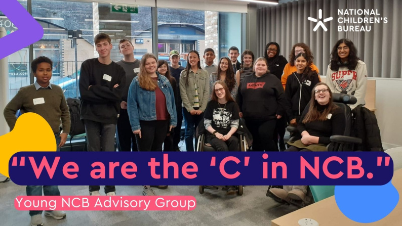 A group photo of YNCB advisory group with the writing "We are the C in NCB"