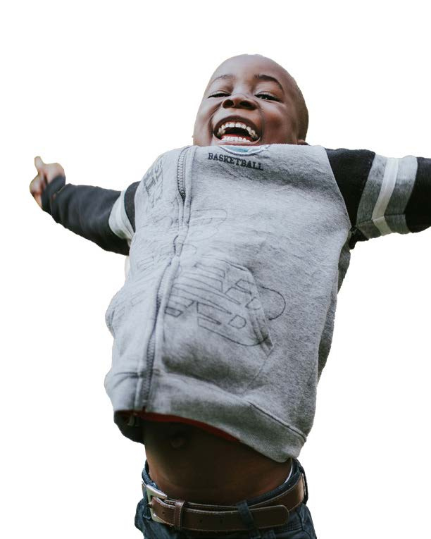 Child jumping for joy