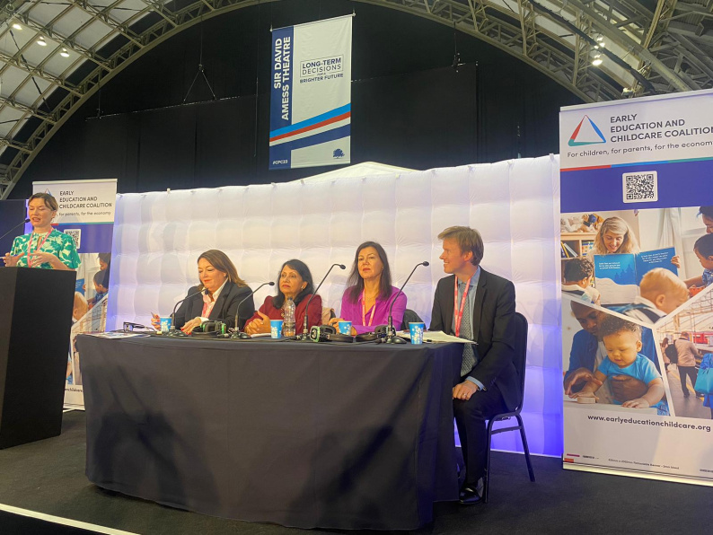 Phil Anderson, NCB Director, sitting on an early years panel event at Conservative Party Conference